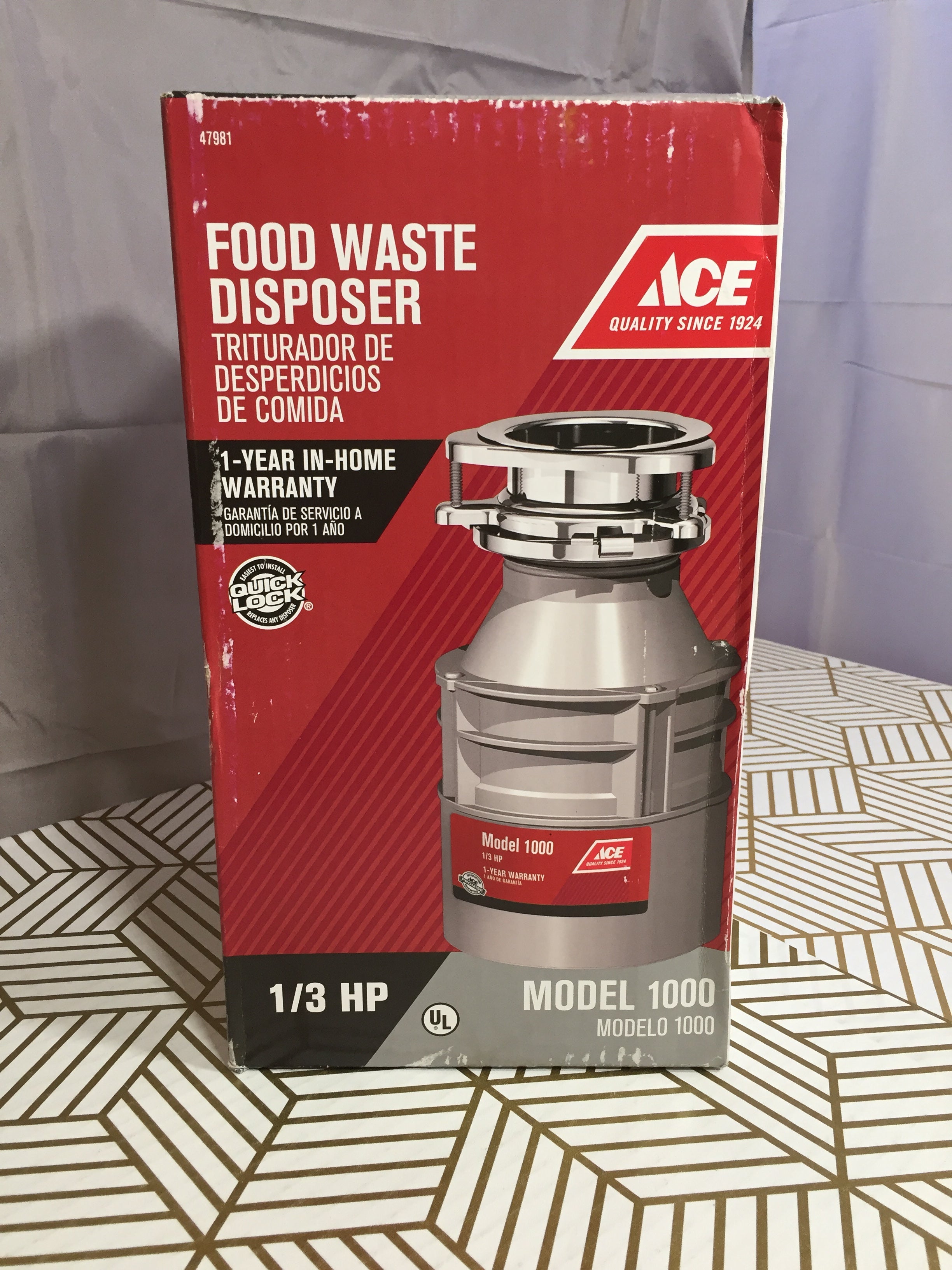 ACE Food Waste Disposer 1/3 HP Model 100 (8024945688814)